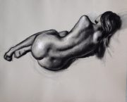 Jana, Charcoal and chalk on paper, 35 x 49 inches, SOLD