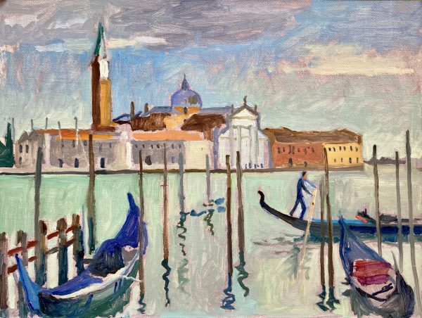 View of San Giorgio with gondolier