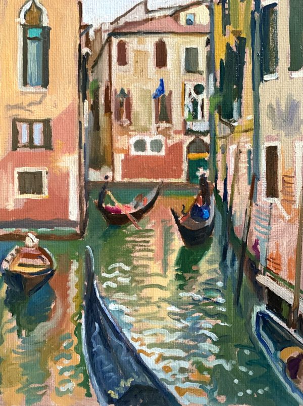 Canal with Gondoliers - SOLD