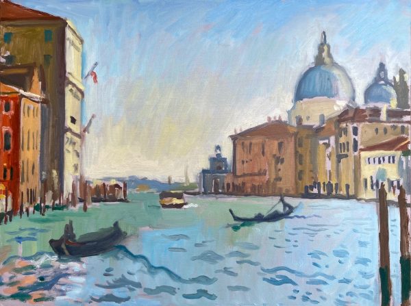 Canal Grande with barge and gondola